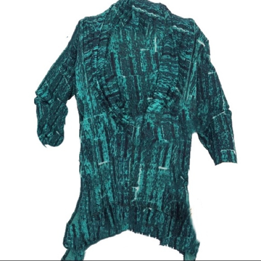 Coco Bianco Cowl Neck Green & Black Top - Picture 3 of 8